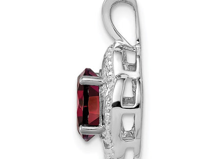 Sterling silver garnet pendant, alternate view
