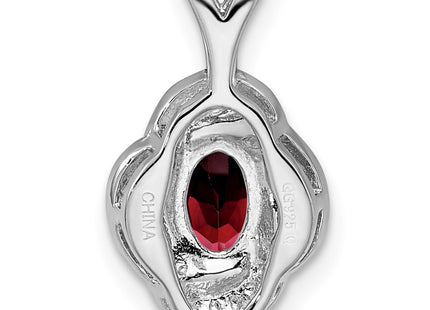 Sterling silver garnet pendant, another view