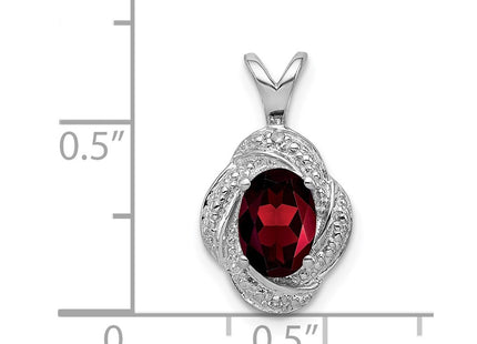 Sterling silver garnet pendant, further view