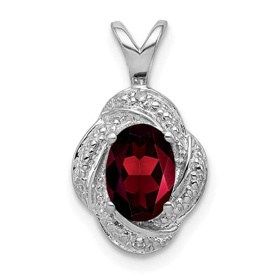 Sterling silver garnet pendant