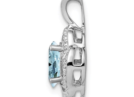 Sterling silver aquamarine pendant, alternate view