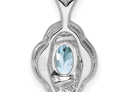 Sterling silver aquamarine pendant, another view