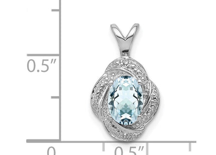Sterling silver aquamarine pendant, further view