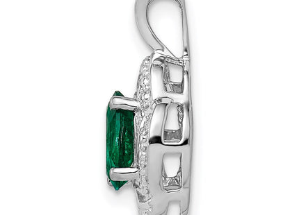 Sterling silver emerald pendant, alternate view