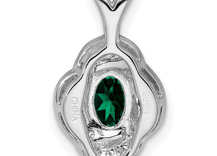 Sterling silver emerald pendant, another view