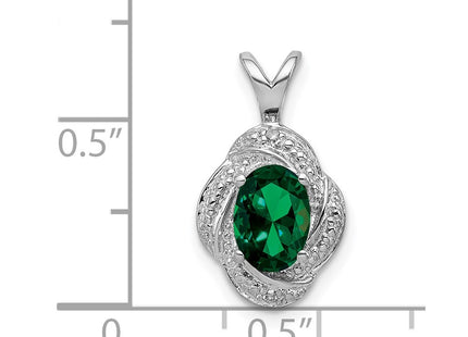 Sterling silver emerald pendant, further view