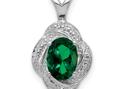 Sterling silver emerald pendant