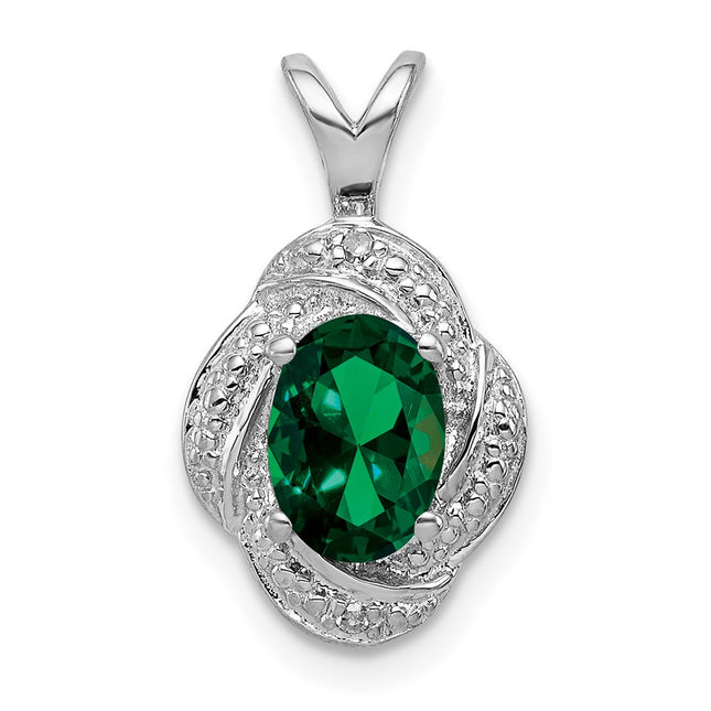 Sterling silver emerald pendant