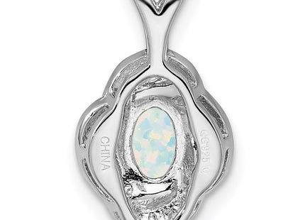 Sterling silver opal pendant, further view