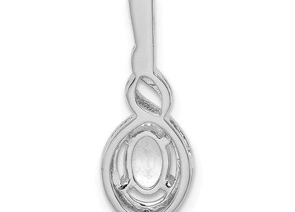 Sterling Silver Rhodium-plated White Topaz & Diam. Pendant (Style QBPD18APR)