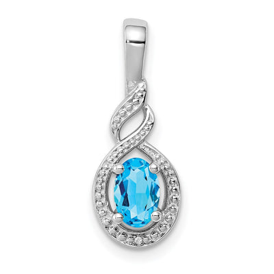 Sterling silver blue topaz pendant