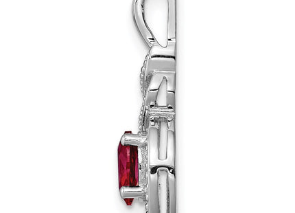 Sterling silver ruby pendant, alternate view