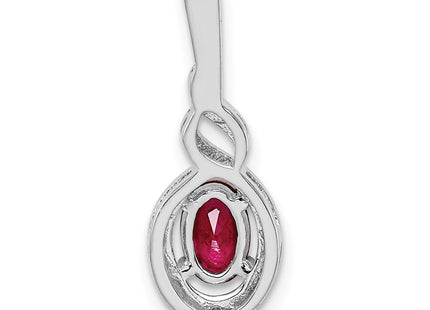 Sterling silver ruby pendant, further view