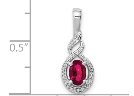 Sterling silver ruby pendant, another view