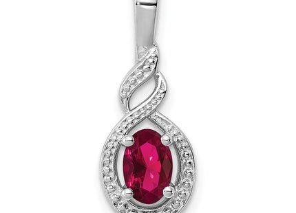 Sterling silver ruby pendant