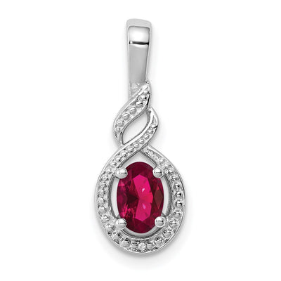 Sterling silver ruby pendant