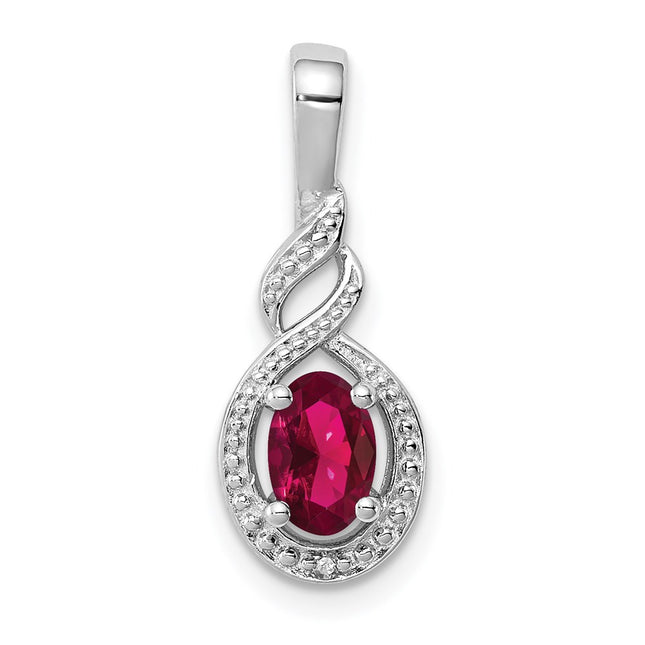 Sterling silver ruby pendant