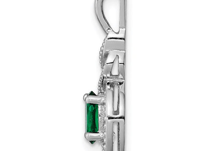 Sterling silver emerald pendant, alternate view