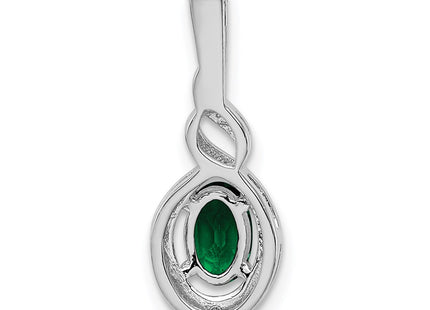 Sterling silver emerald pendant, further view