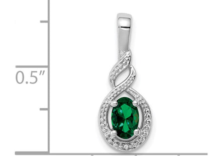 Sterling silver emerald pendant, another view