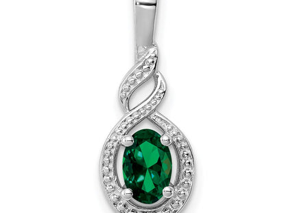 Sterling silver emerald pendant