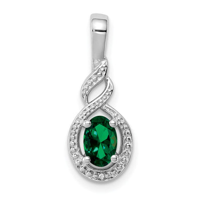 Sterling silver emerald pendant