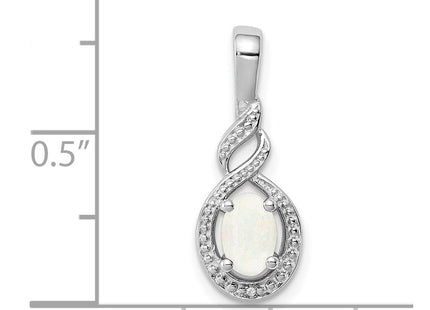 Sterling silver opal pendant, another view