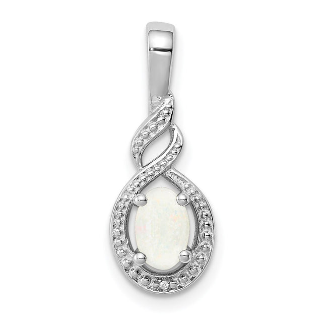 Sterling silver opal pendant