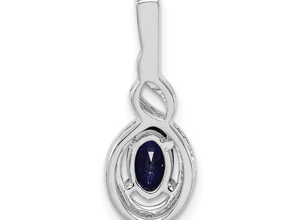 Sterling silver sapphire pendant, further view