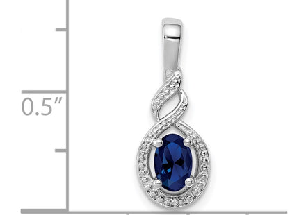 Sterling silver sapphire pendant, another view