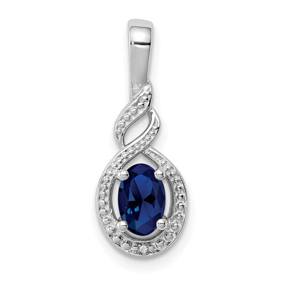 Sterling silver sapphire pendant