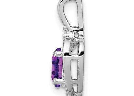 Sterling silver amethyst pendant, alternate view