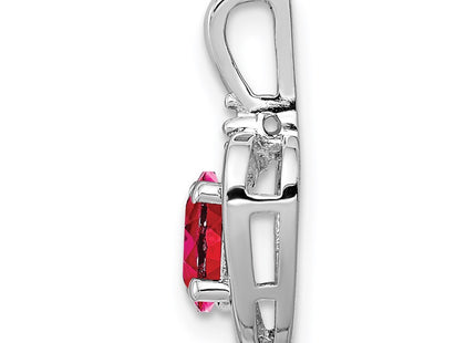 Sterling silver ruby pendant, alternate view