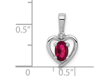 Sterling silver ruby pendant, another view