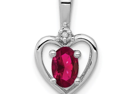 Sterling silver ruby pendant