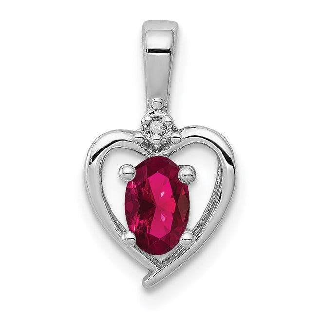 Sterling silver ruby pendant