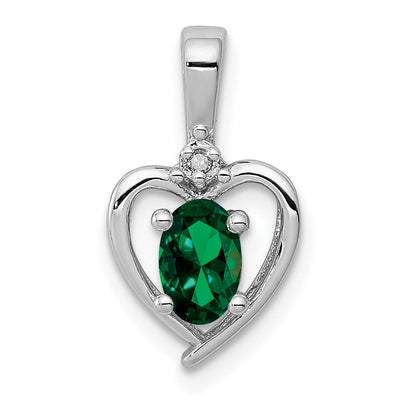 Sterling silver emerald pendant