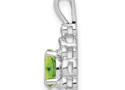 Sterling silver peridot pendant, alternate view