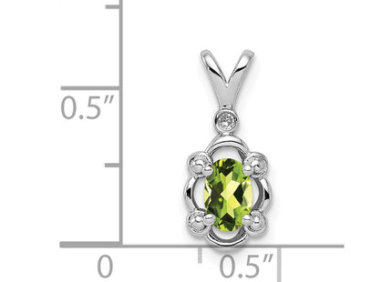 Sterling silver peridot pendant, another view