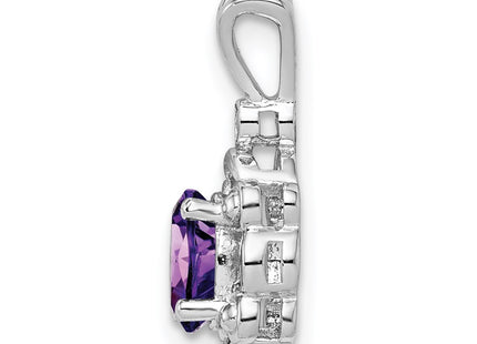 Sterling silver amethyst pendant, alternate view