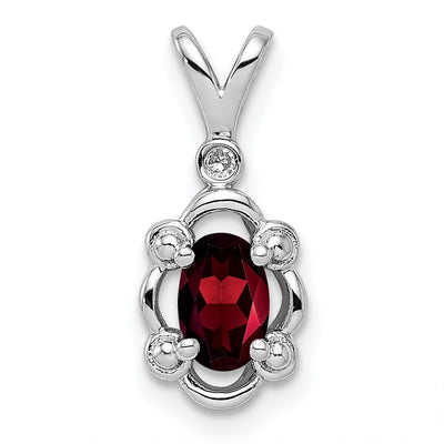 Sterling silver garnet pendant