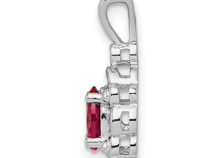 Sterling silver ruby pendant, alternate view