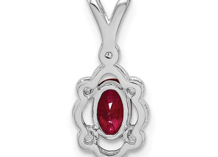 Sterling silver ruby pendant, further view