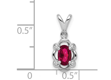 Sterling silver ruby pendant, another view