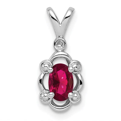 Sterling silver ruby pendant