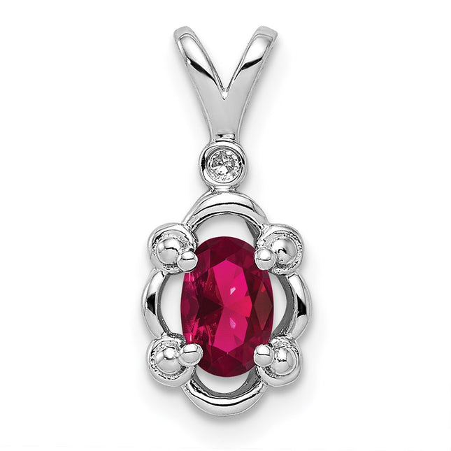 Sterling silver ruby pendant