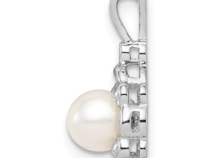 Sterling silver pearl pendant, alternate view