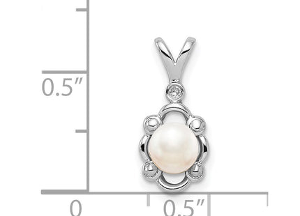 Sterling silver pearl pendant, another view