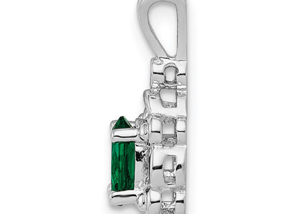 Sterling silver emerald pendant, alternate view