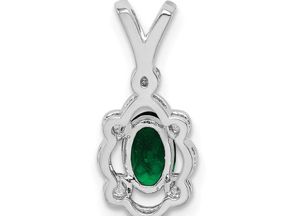 Sterling silver emerald pendant, further view